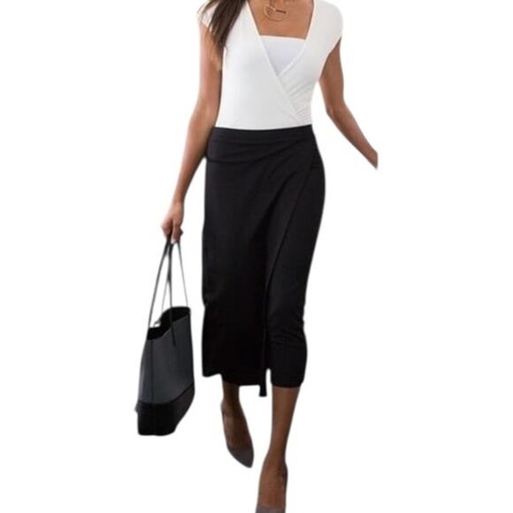 Betabrand Sassiest Pant Skirt Combo Deep Purple Stretchy Comfy Career Size XL - Picture 2 of 11